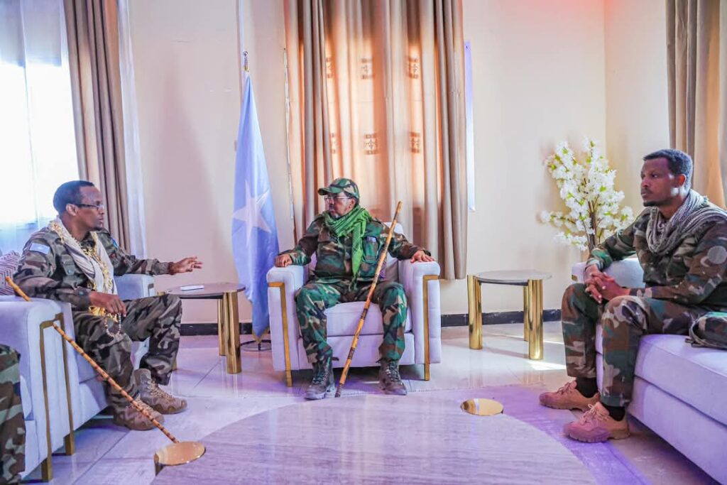 President of the Federal Republic of Somalia Arrives in Cadale to Intensify the Fight Against Terrorist.