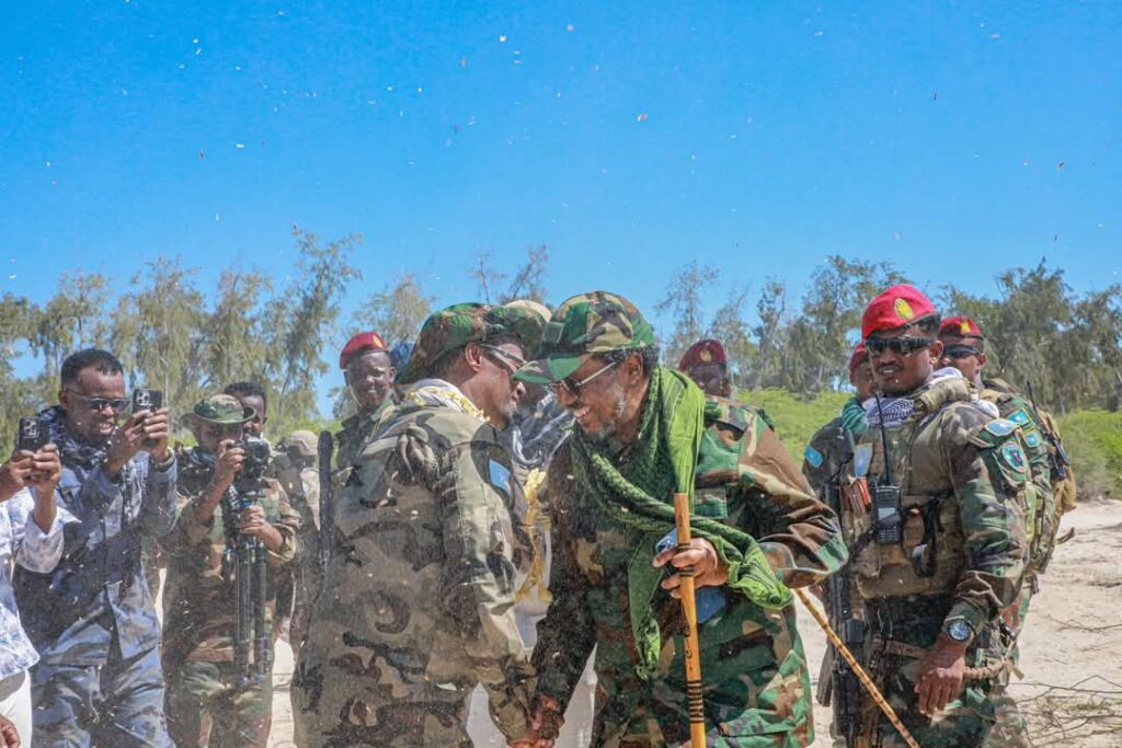 President of the Federal Republic of Somalia Arrives in Cadale to Intensify the Fight Against Terrorist.